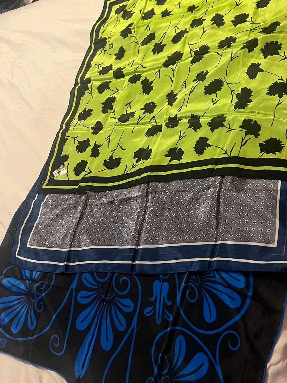 Vintage Anne Klein scarves collection of 7 -variety